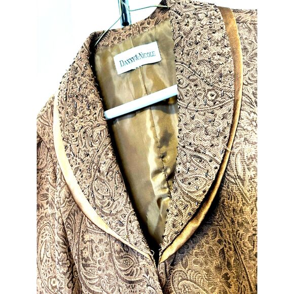 DANNY AND NICOLE Beaded Brocade Blazer Jacket Size M (?) Vintage - Picture 3 of 9
